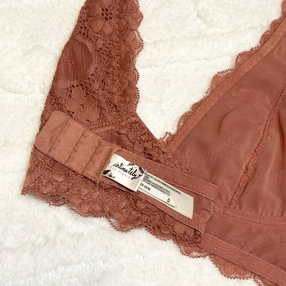 Intimately By Free People  Elegant Lace Halter Bralette in Tan - Picture 3 of 3